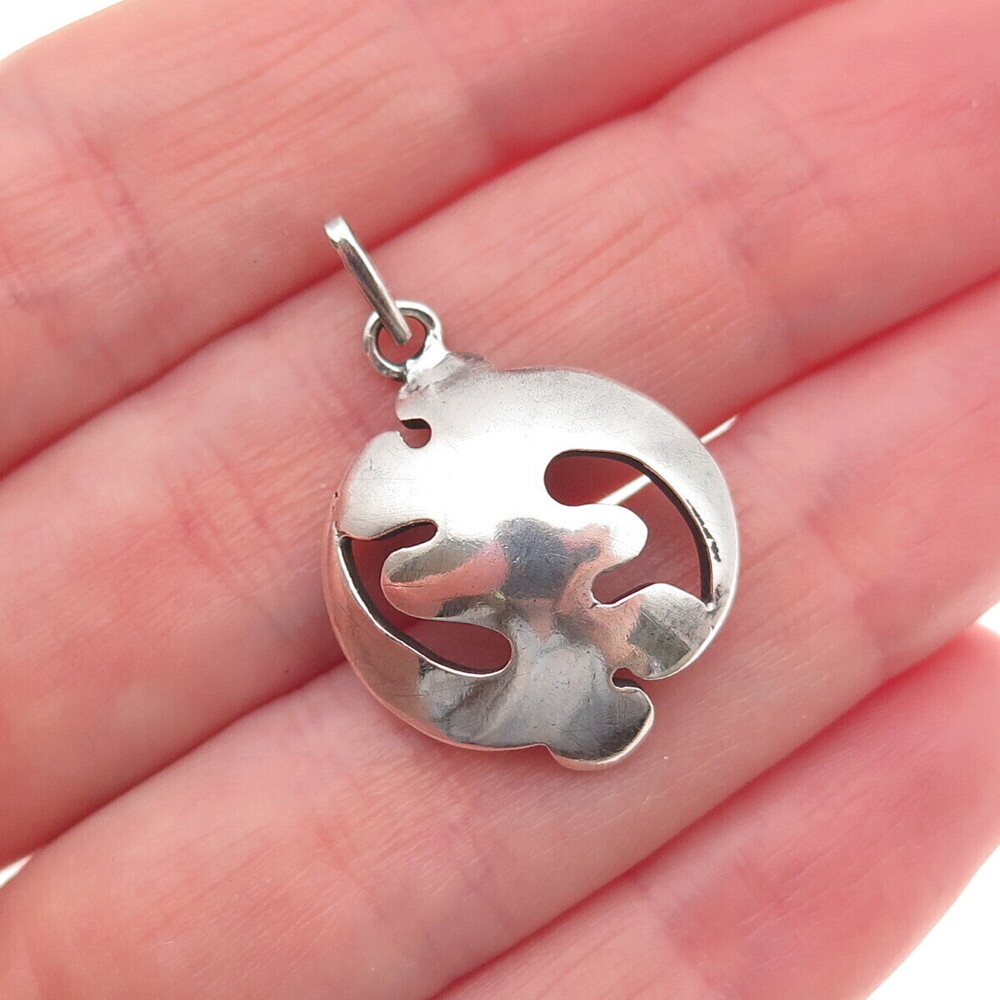 925 Sterling Silver Vintage Pomegranate Oxidized Mini Charm Pendant